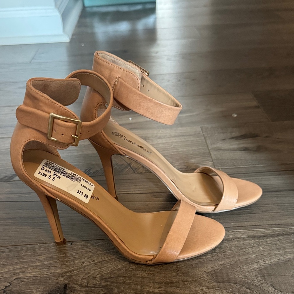 Nude Ankle Strap Heels